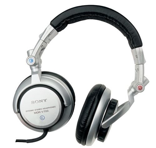 Sony MDR-V700 Over-Ear DJ Headphones Silver w/ 3.5mm Aux Tested Works!