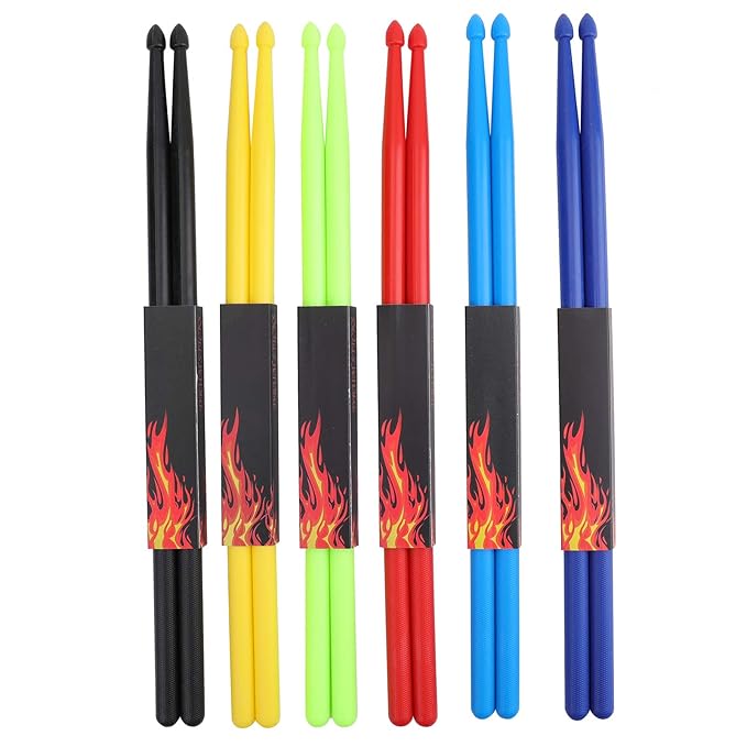 Nylon Drumsticks Exercise Plastic Drum Sticks Anti Slip Handles Drum Sticks Musical Instrument Percussion Accessories