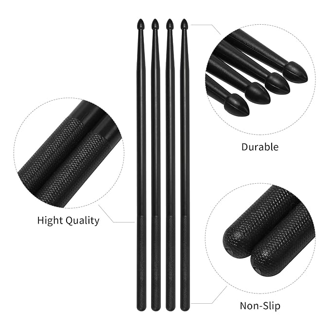 Nylon Drumsticks Exercise Plastic Drum Sticks Anti Slip Handles Drum Sticks Musical Instrument Percussion Accessories
