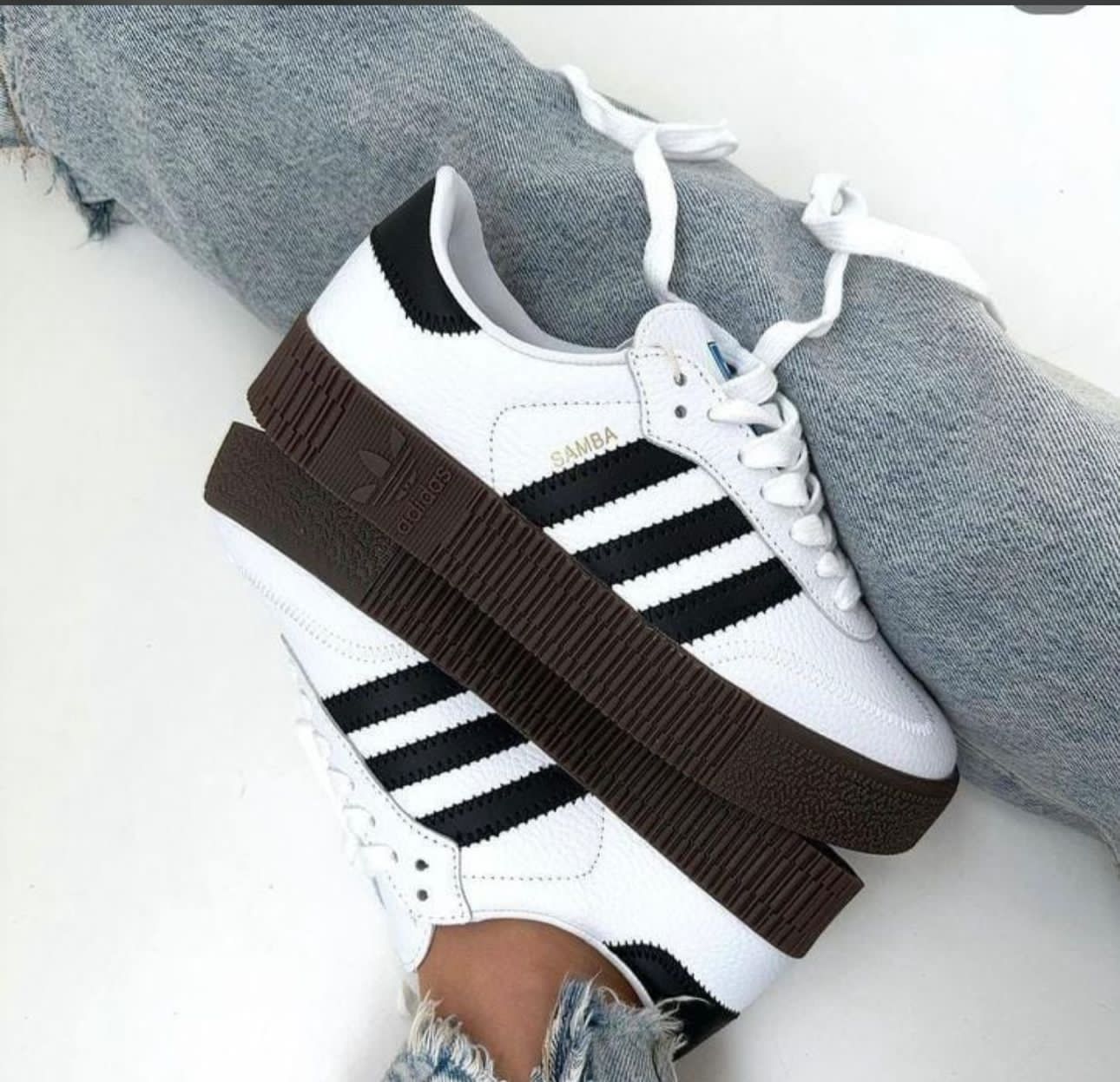 High Quality Adidas Samba Double sole Unisex Sneakers Black White shoes.