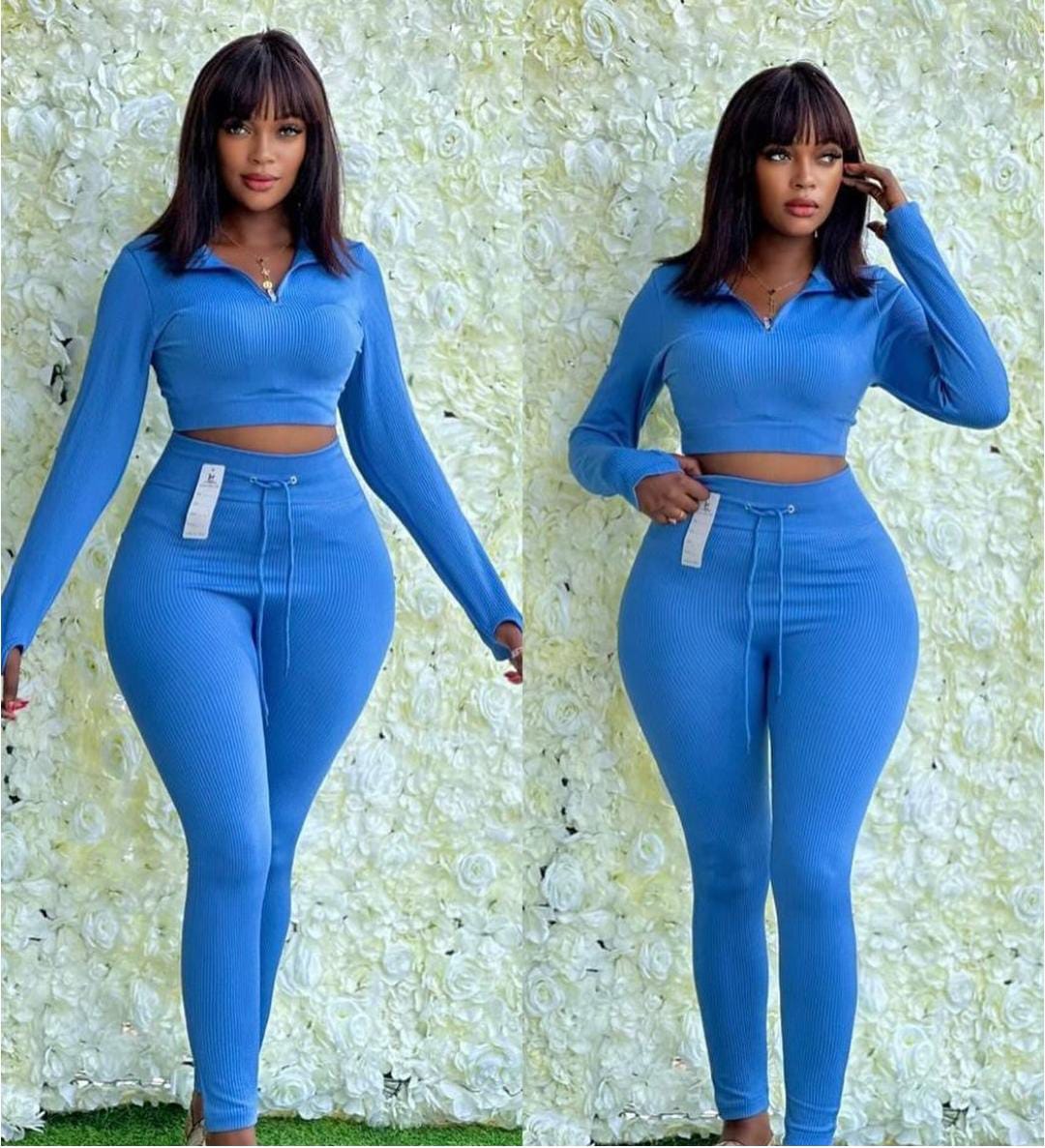 LADIES/TEENS GYM /WORK OUT/ WEEKEEND WEAR /TIGHTS/AND TOP NICE AND COMFORTABLE 2PCS OUTFIT.
