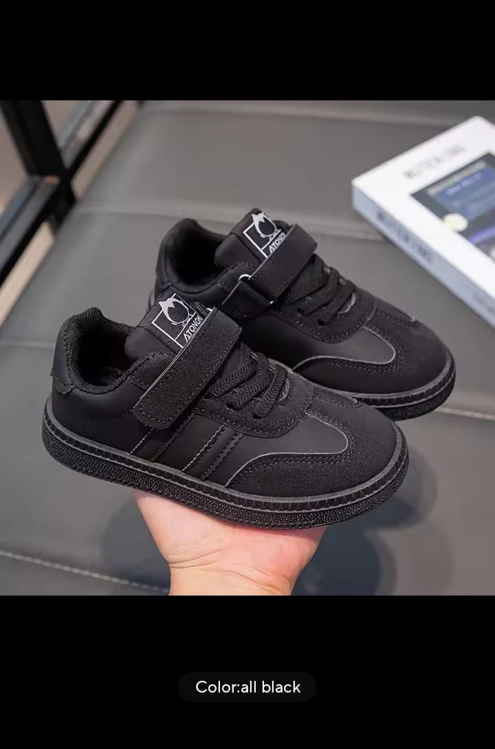 BEST QUALITY KIDS SNEAKER SHOES (SPORTS SHOES) THEY ARE UNISEX FOR BOTH BOYS AND GIRLS SHOES. ONLY IN BLACK