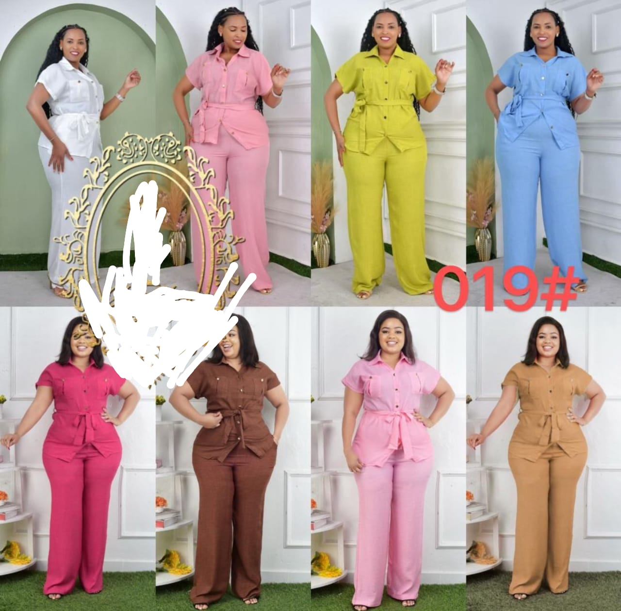 LADIES BEAUTIFUL 2PC LINEN TOP AND TROUSER BEST FOR WEEKEND, VACATION, BEACH WEAR AND OTHER FUNCTIONS BIG SIZE FITS SIZE 34 WAIST.