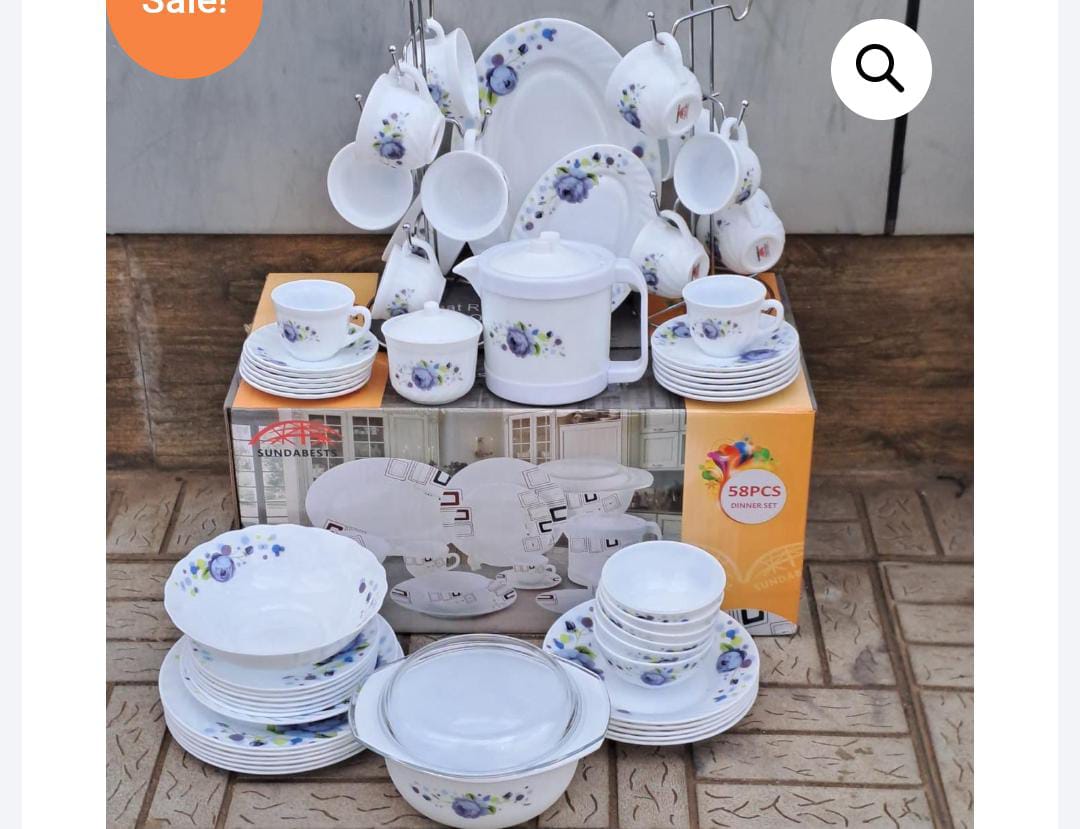 DINNER SET. Sundabest 58pcs dinner set ware, great dinnerset, beautiful and luxurious dinner set, unique, cost effective, durable and crafted to perfection, Simple and elegant with a high gloss finish