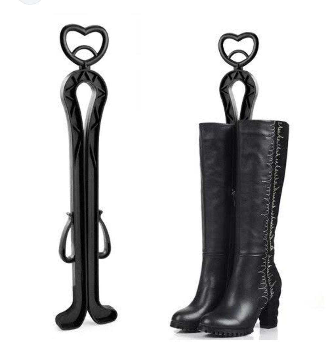 Boot stands holder available in black.