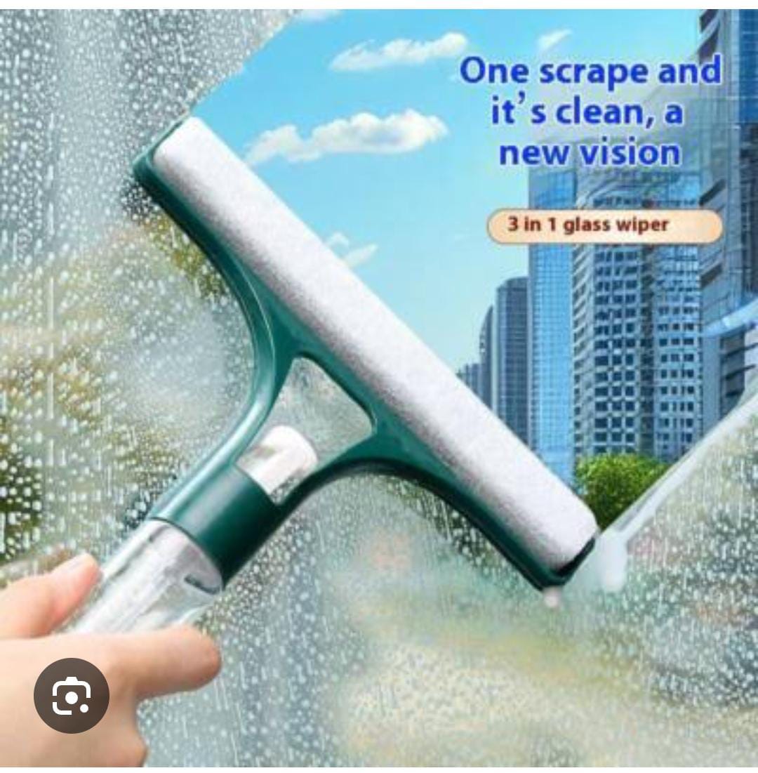 3 in 1 Window Squeegee Cleaner, Window Cleaning Equipment Kit for Indoor/Outdoor with sprayer