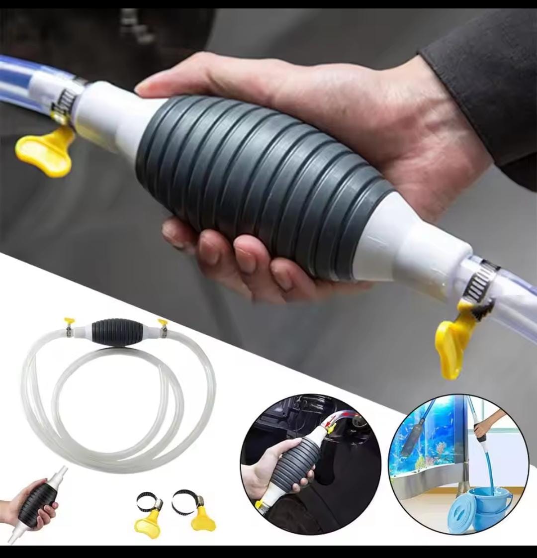 Liquid Transfer Siphon Pump Kit / Hand Fuel Pump Car Oil Tank Sucker Oil Transfer Fuel Pump Pipe Petrol Diesel Liquid Manual Pump Syphon Car Gas Gasoline Saver