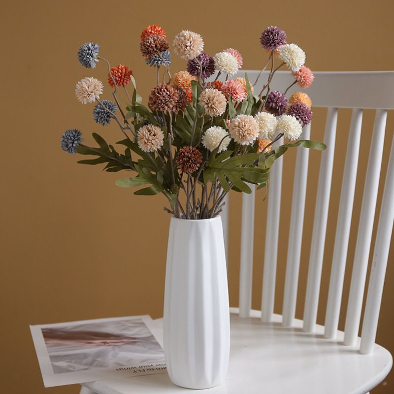 Mini Raw Silk Artificial Flower 5 Head Dandelion Ball Chrysanthemum Hotel Home Wedding Party Christmas Decoration