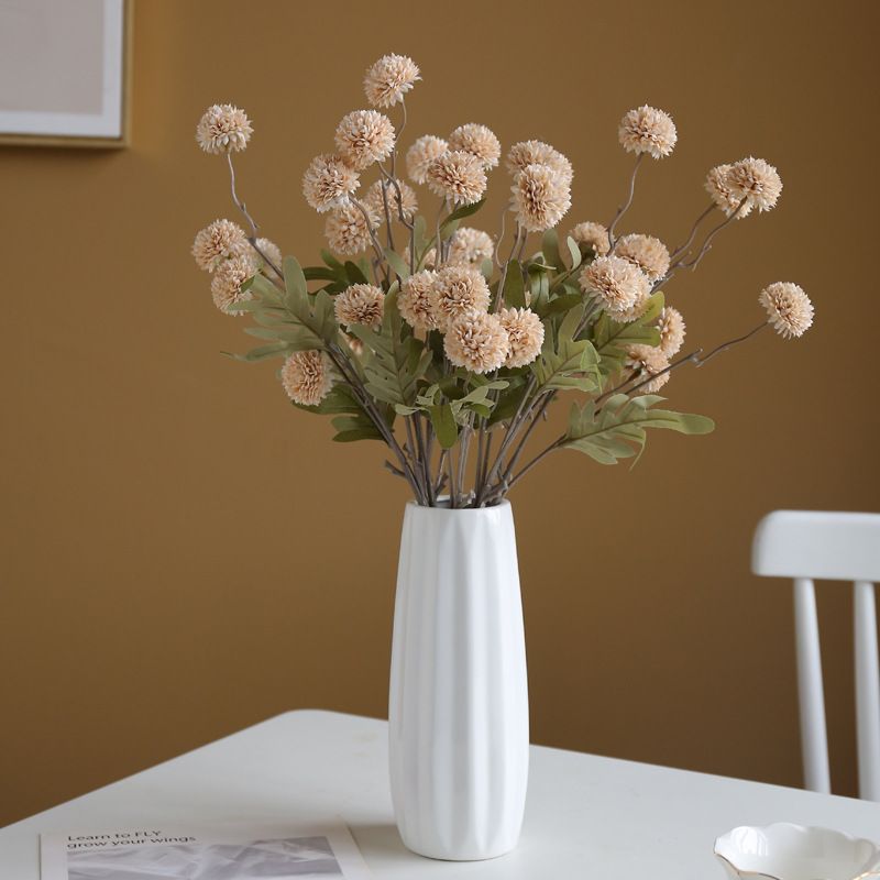 Mini Raw Silk Artificial Flower 5 Head Dandelion Ball Chrysanthemum Hotel Home Wedding Party Christmas Decoration