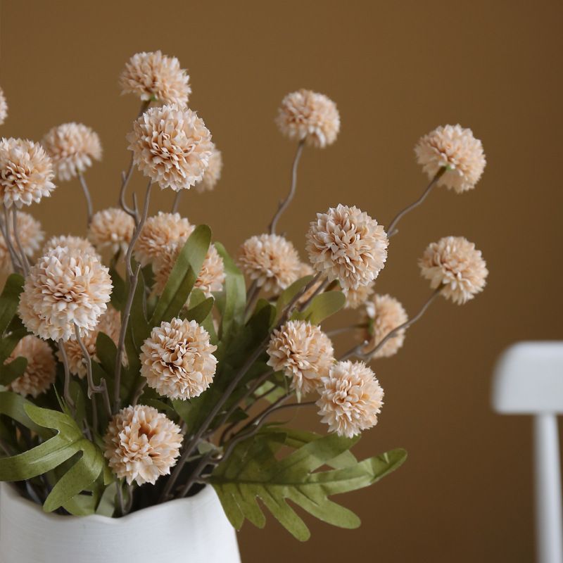 Mini Raw Silk Artificial Flower 5 Head Dandelion Ball Chrysanthemum Hotel Home Wedding Party Christmas Decoration