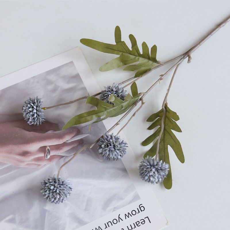 Mini Raw Silk Artificial Flower 5 Head Dandelion Ball Chrysanthemum Hotel Home Wedding Party Christmas Decoration