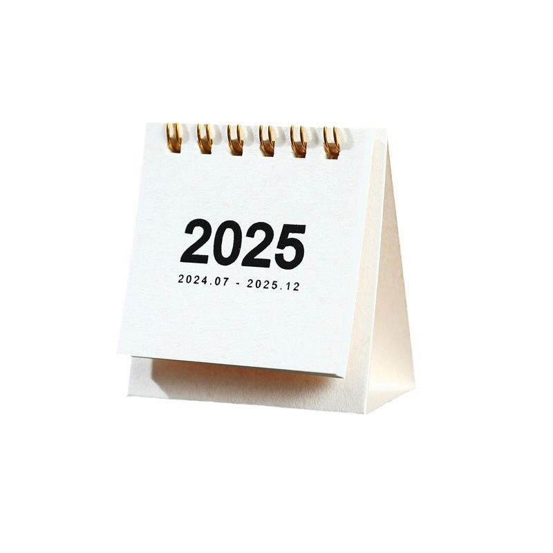 Refreshing Simple Solid Color 2025 Mini Desktop Paper Calendar Dual Daily Scheduler Table Planner Yearly Agenda Organizer Desk