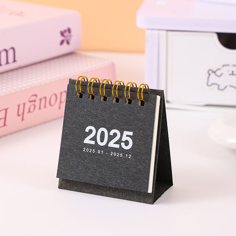 Refreshing Simple Solid Color 2025 Mini Desktop Paper Calendar Dual Daily Scheduler Table Planner Yearly Agenda Organizer Desk