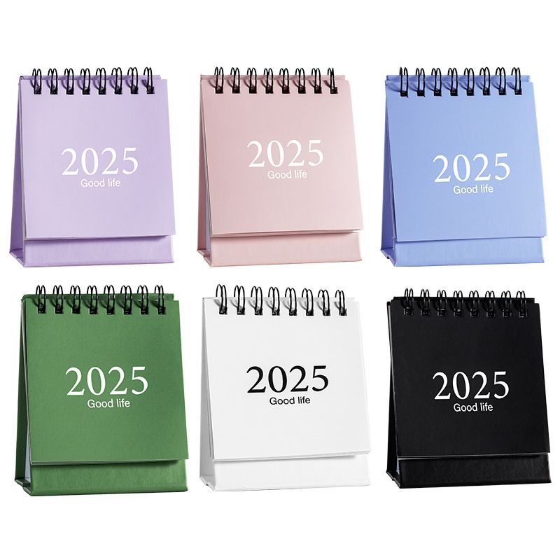 2025 Home Desktop Ornaments Calendar Delicate Simple Desk Refreshing Mini Desktop Note Coil Calendar Book Office School Supplies