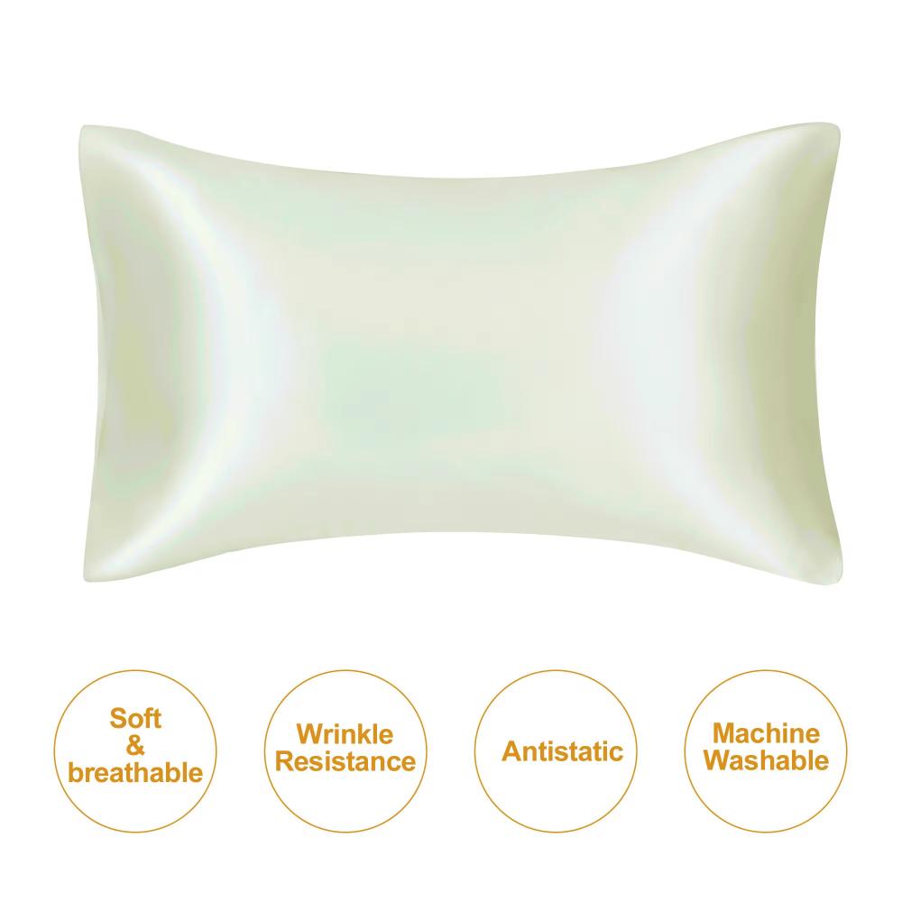 JuwenSilk silky stain pillowcase silky pillowcase natural silk pillowcase mulberry silk pillow case standard queen king