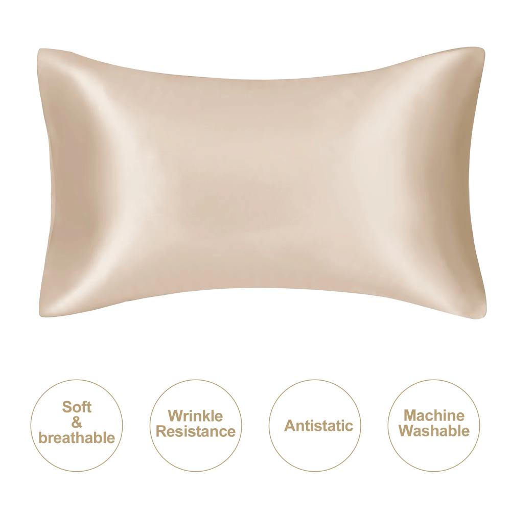 JuwenSilk silky stain pillowcase silky pillowcase natural silk pillowcase mulberry silk pillow case standard queen king