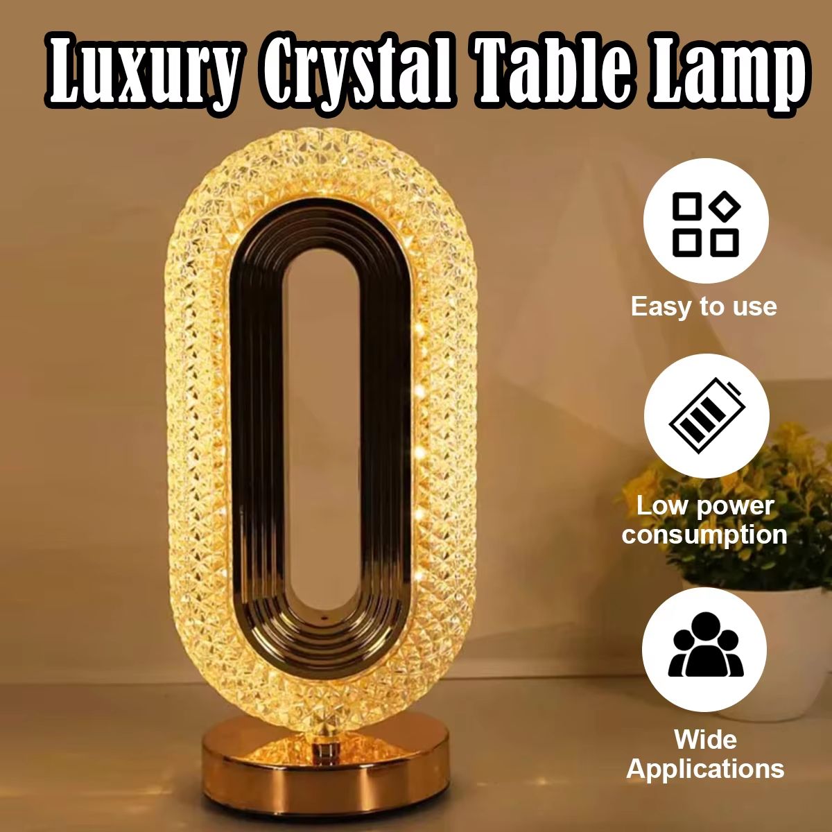 Crystal Oval Table Lamp Snowy Night Street Light DIY Led Simulation Handmade Night-Light Small Decorative Lights Convenient-Lamp