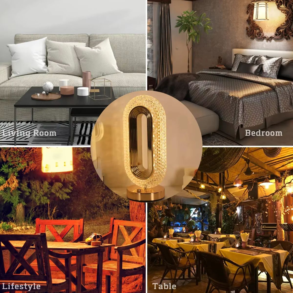Crystal Oval Table Lamp Snowy Night Street Light DIY Led Simulation Handmade Night-Light Small Decorative Lights Convenient-Lamp