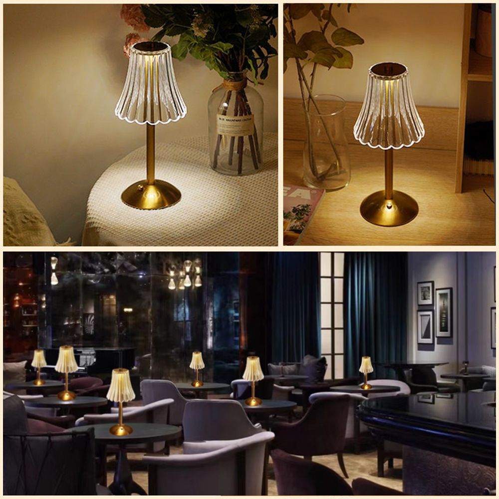 Bar Touch Table Lamp Rechargeable Wireless Desk Lamp Portable Bedroom Night Light LED Decor Lights for Coffee Hotel Restaurant
