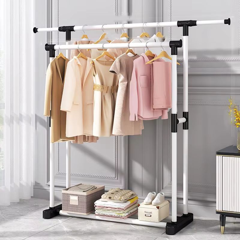 Balcony Simple Telescopic Clothes Drying Rack Outdoor Movable Multifunctional Clothes and Hat Rack
