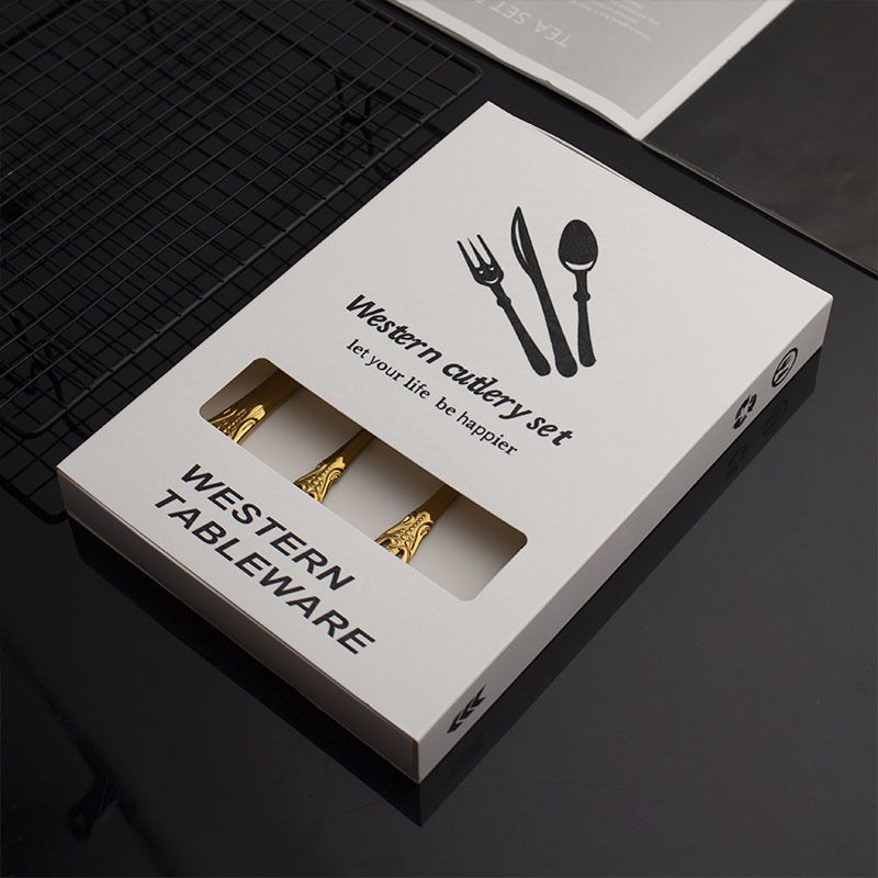 4Pcs Gold Dinnerware Set Vintage Stainless Steel Tableware Dinner Knife Fork Dessert Spoon Cutlery Set Kitchen Flatware