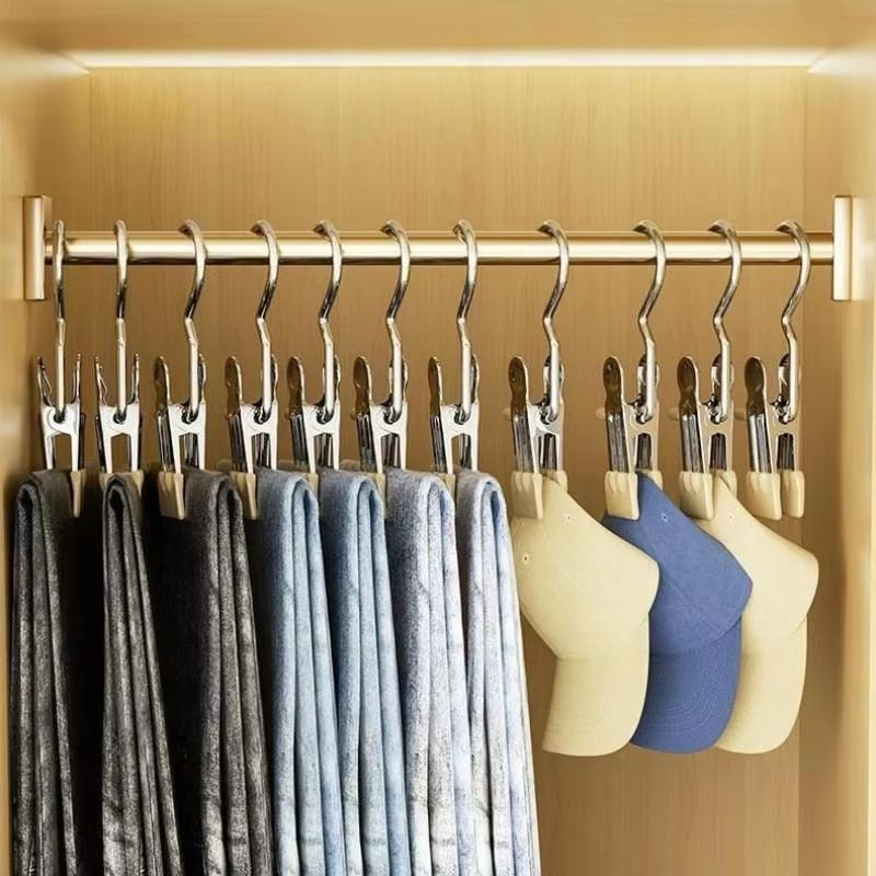 5/10/20/30pcs Closet Clothes Organizer No Trace Clothespins Clothes Pegs With Hooks Pants Socks Drying Clothes Hangers Clip
