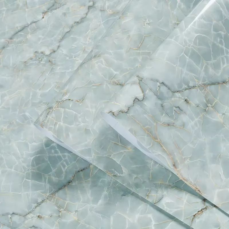 Marble Wall Stickers Wallpaper, Kitchen Self-adhesive Wall Stickers, PVC Waterproof Greaseproof Stickers Bathroom Stickers