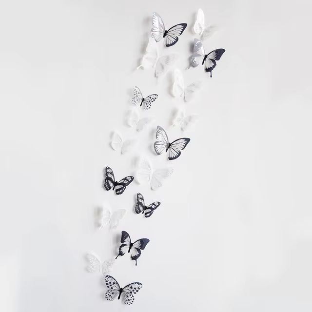 New 32Pcs/Lot Crystal Butterflies 3D Wall Sticker Beautiful Butterfly Living Room For Kids Room Wall Decals Home Decoration