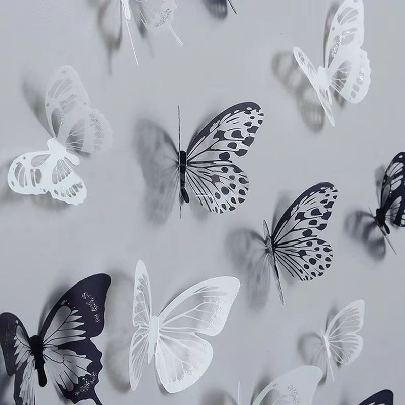 New 32Pcs/Lot Crystal Butterflies 3D Wall Sticker Beautiful Butterfly Living Room For Kids Room Wall Decals Home Decoration