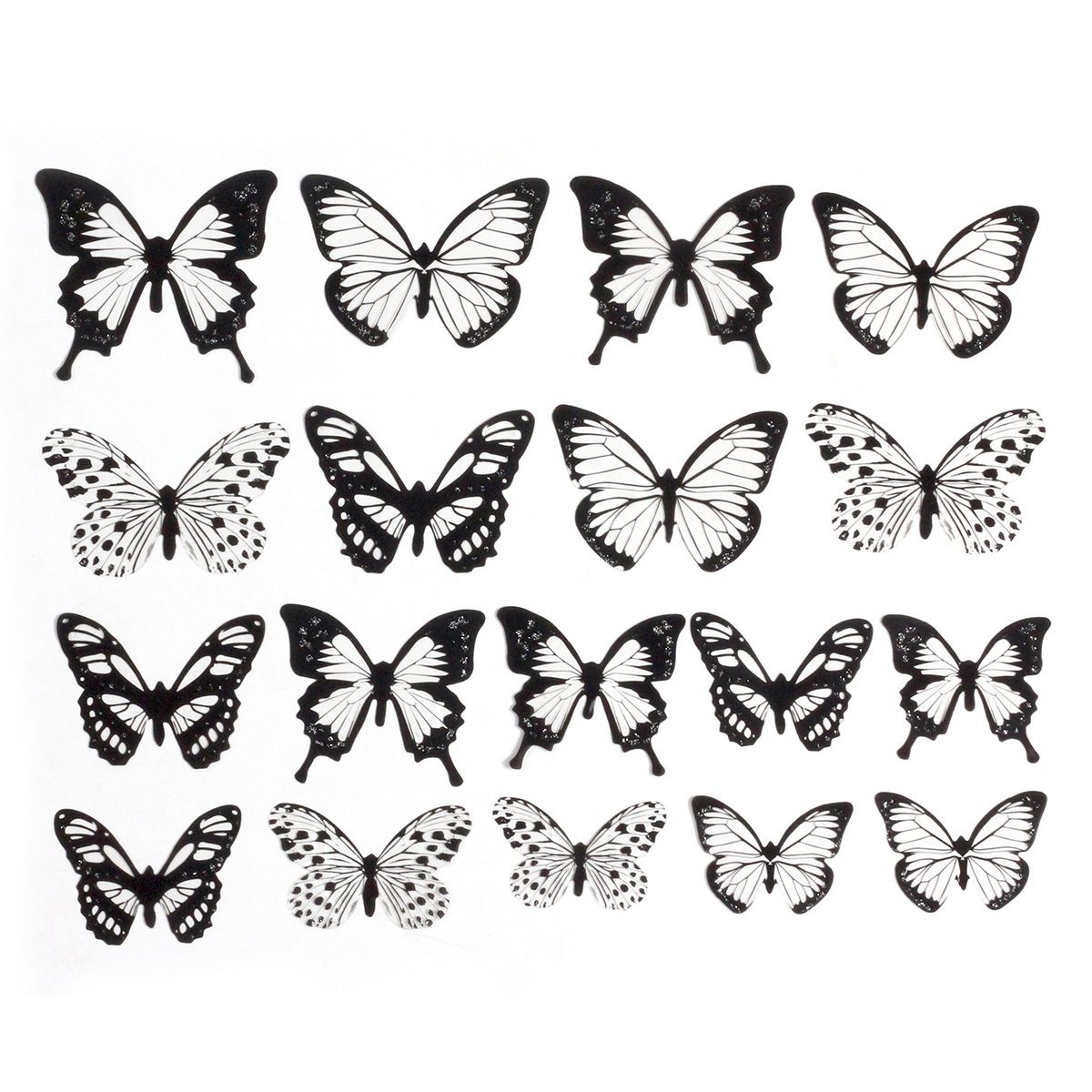 New 32Pcs/Lot Crystal Butterflies 3D Wall Sticker Beautiful Butterfly Living Room For Kids Room Wall Decals Home Decoration