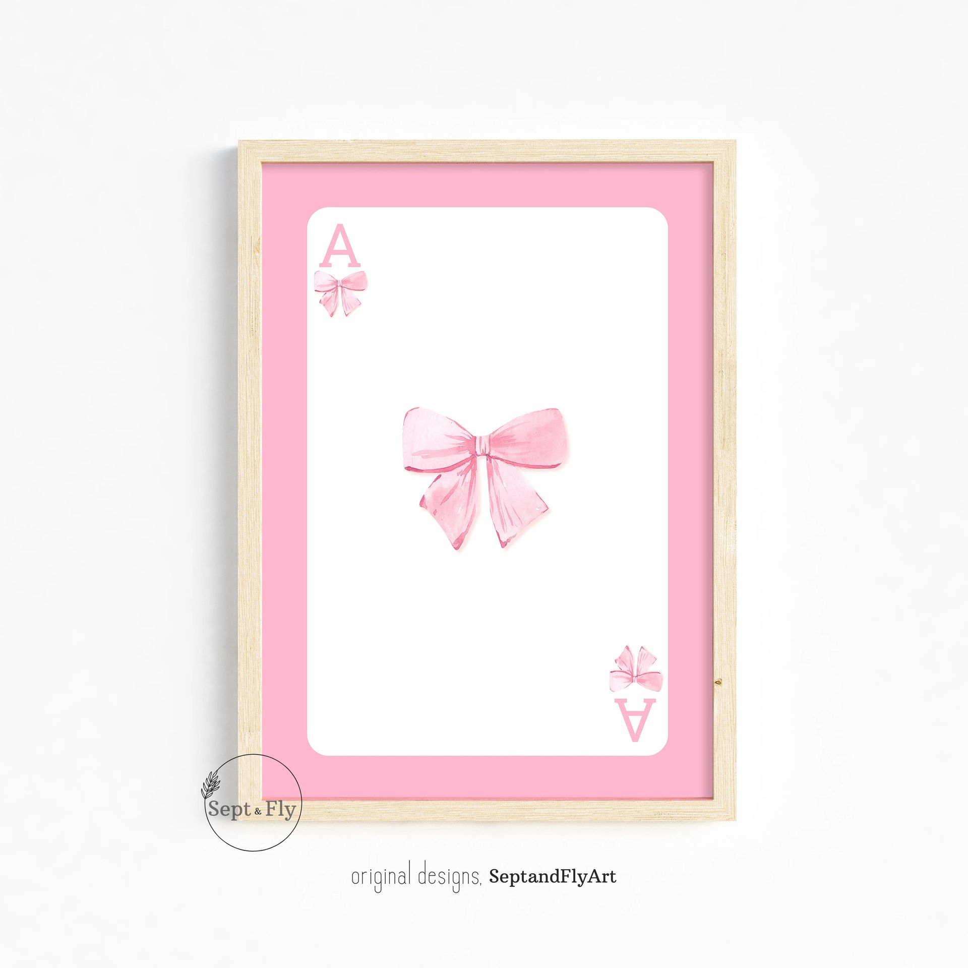 202408WYJ1552 Abstract Art Poster Butterfly Playing Card Cherry Minimalist painting Canvas printing Home Wall art decoration hanging paintings