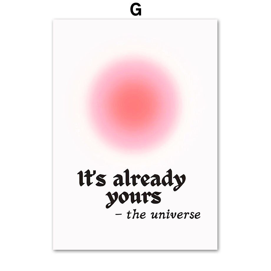 202408WYJ1559 Pink Flower Letter Posters Canvas Painting Modern Love Heart Round Shape Pictures Prints Wall Art for Living Room Decor Unframed