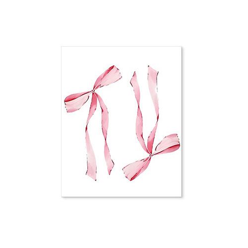 202411WYJ1709 Romantic pink bow cherry wine glass bedroom living room canvas painting decorative painting Canvas Painting Picture Aesthetics Room Decor