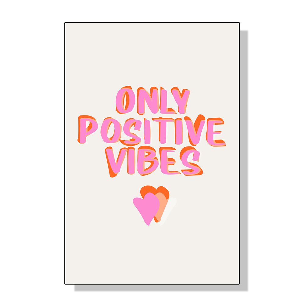 202502WYJ1833 Nordic Only Positive Vibes Girls Pink Inspirational Quote Posters Prints Canvas Painting Abstract Wall Art For Room Home decor