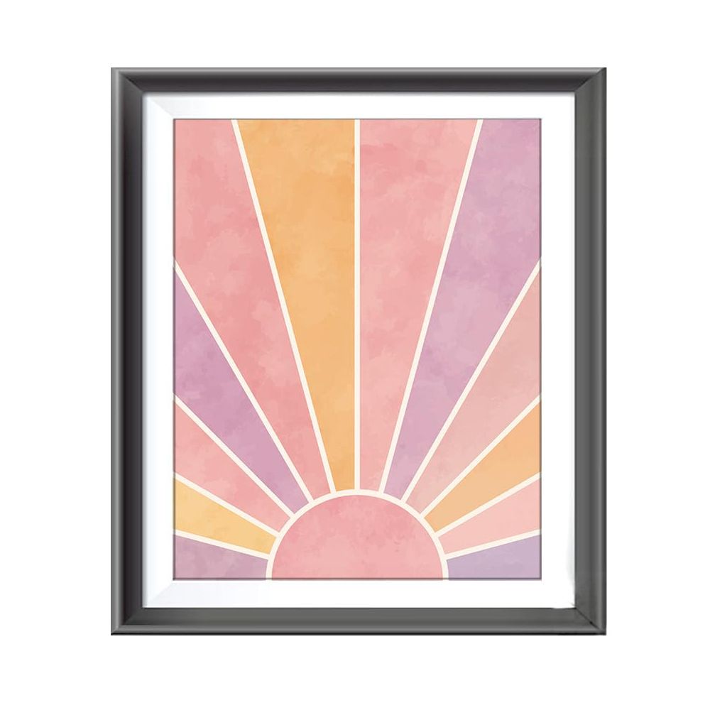 202501WYJ1805 Nordic modern pink illustration wind cartoon sun love girl bedroom canvas decorative painting core poster frameless