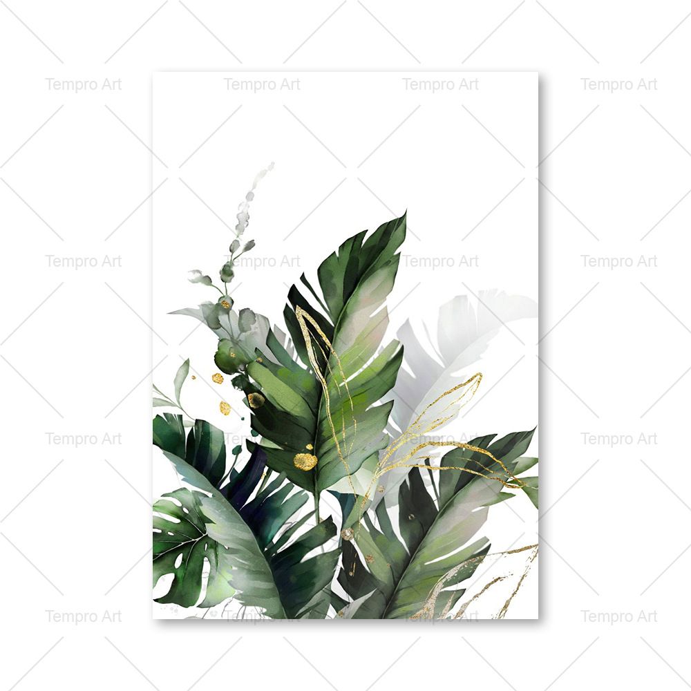 202306WYJ747 Monstera Banana Brown Leaves Wall Art Canvas Painting Nordic Posters And Prints Wall Pictures For Living Room Minimalist Decor