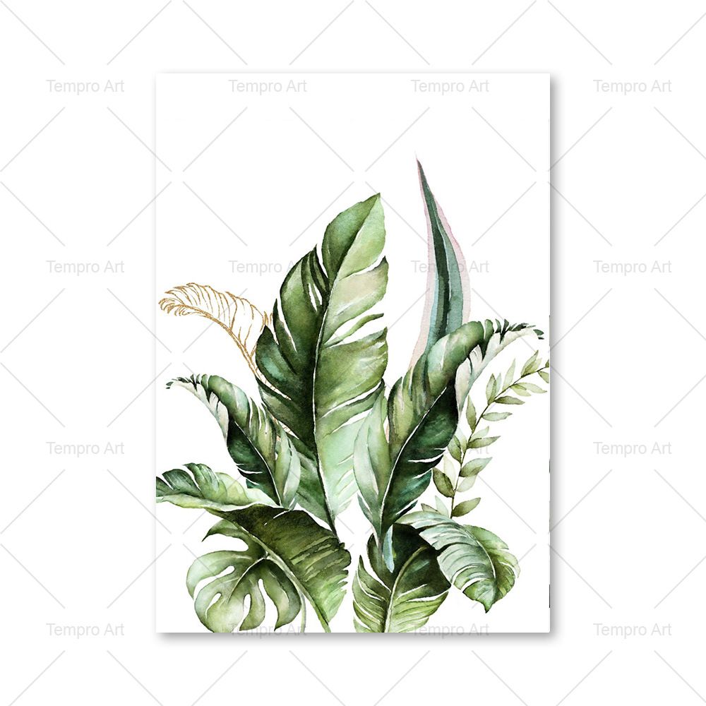 202306WYJ747 Monstera Banana Brown Leaves Wall Art Canvas Painting Nordic Posters And Prints Wall Pictures For Living Room Minimalist Decor
