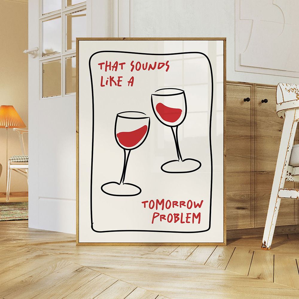 202502WYJ1855 Trendy Coffee Cheers Print Posters Retro Wine Pasta Night Food Canvas Print Painting Bar Cart Art Decor Maximalist Room Decor