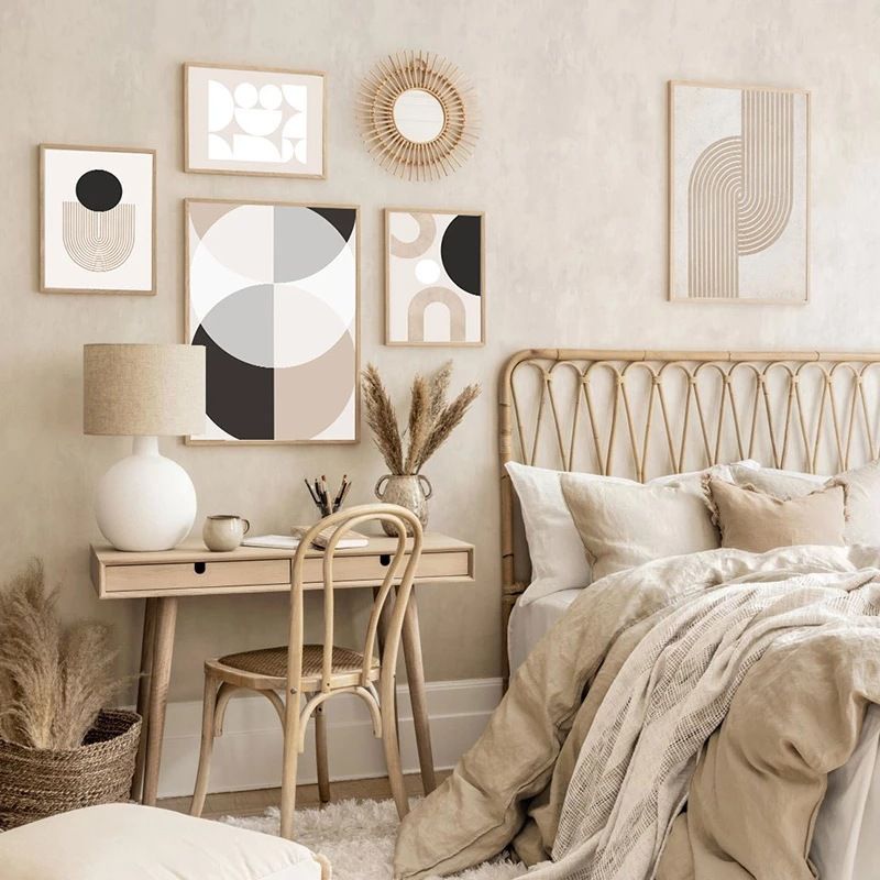 202212WYJ401 Bohemian Morandi Abstract Art Simplicity Geometry Unframed Canvas Painting Posters For Living Room Bedroom Home Wall Art Decor