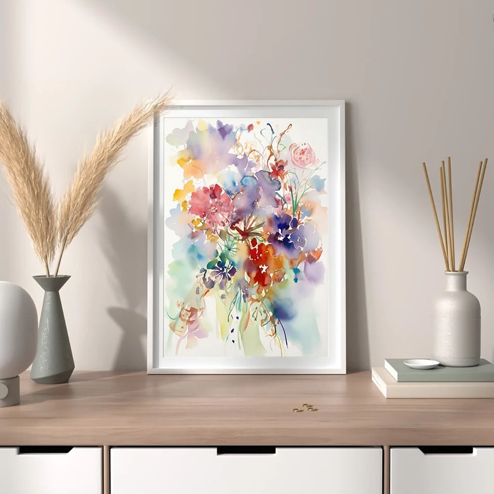 202311WYJ990 Decorative Painting for Bedroom Decoration Flower Sea Posters for Wall Decor Flower Posters and Prints, Canvas Print, Wall Art Picture for Living Room