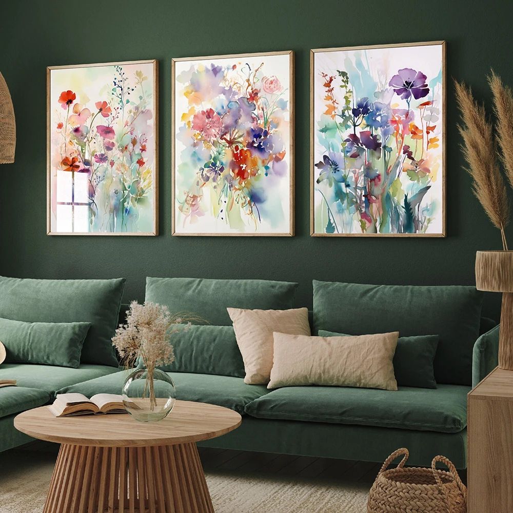 202311WYJ990 Decorative Painting for Bedroom Decoration Flower Sea Posters for Wall Decor Flower Posters and Prints, Canvas Print, Wall Art Picture for Living Room