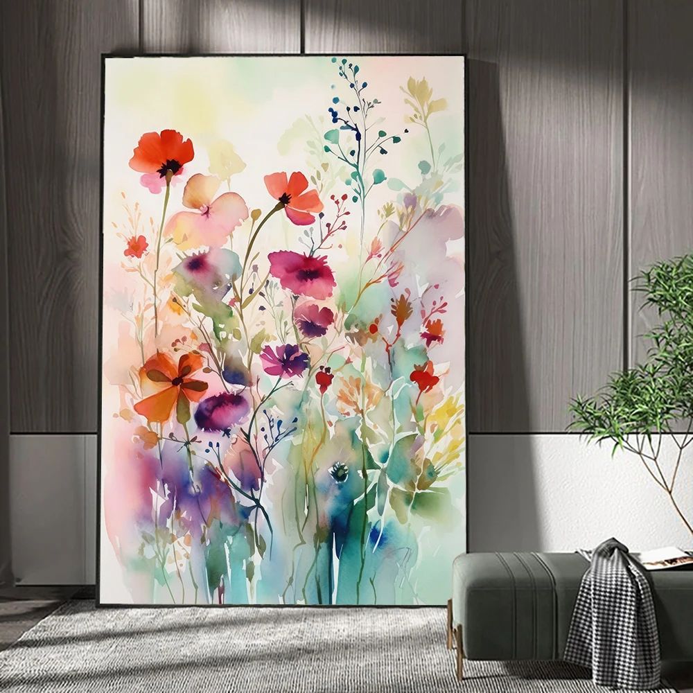 202311WYJ990 Decorative Painting for Bedroom Decoration Flower Sea Posters for Wall Decor Flower Posters and Prints, Canvas Print, Wall Art Picture for Living Room