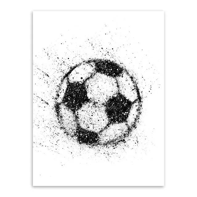 202406WYJ1334 Dynamic Watercolor Soccer Player Canvas Painting Abstract Sport Wall Art Print for Modern Man Bedroom Home Decor