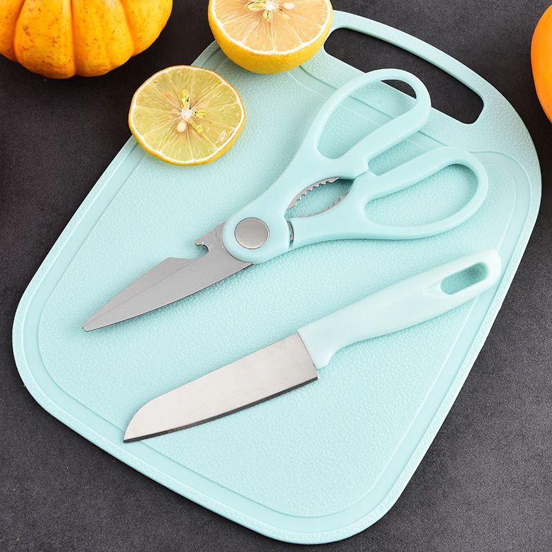 013# Multifunction 4PCS Set Kitchen Knives Cleaver Scissor Peeler Chopping Board Fruit Knife Slicing Meat Vegetable Fruit Cutter Tool