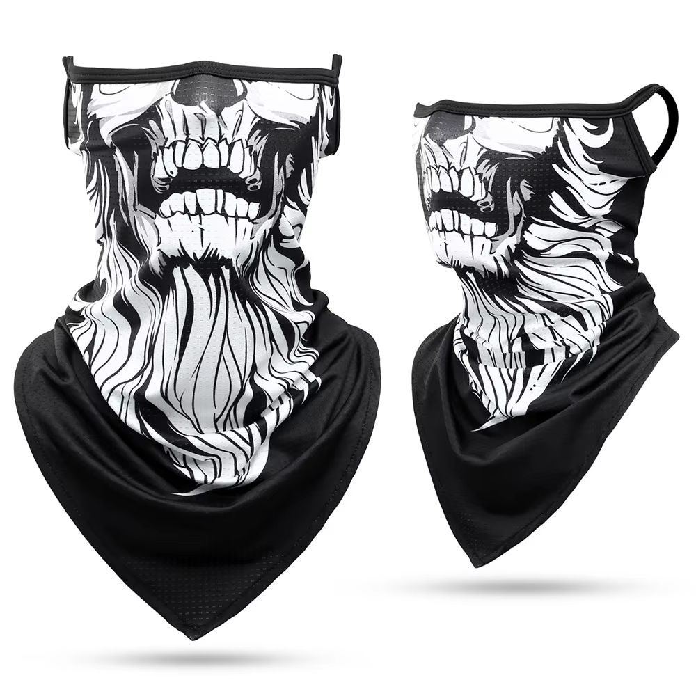 3D Skull Summer Bandana Hanging Ear Triangle Scarf Cycling Hiking Hunting Fishing Sports Bicycle Face Mask Neck Gaiter Men Women