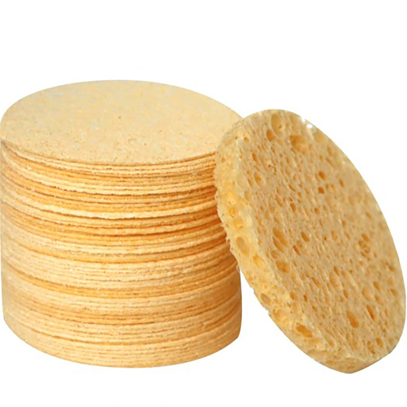 10pcs Round Facial Cleansing & Exfoliating Compressed Sponge, Suitable For Home Use Or Traveling
