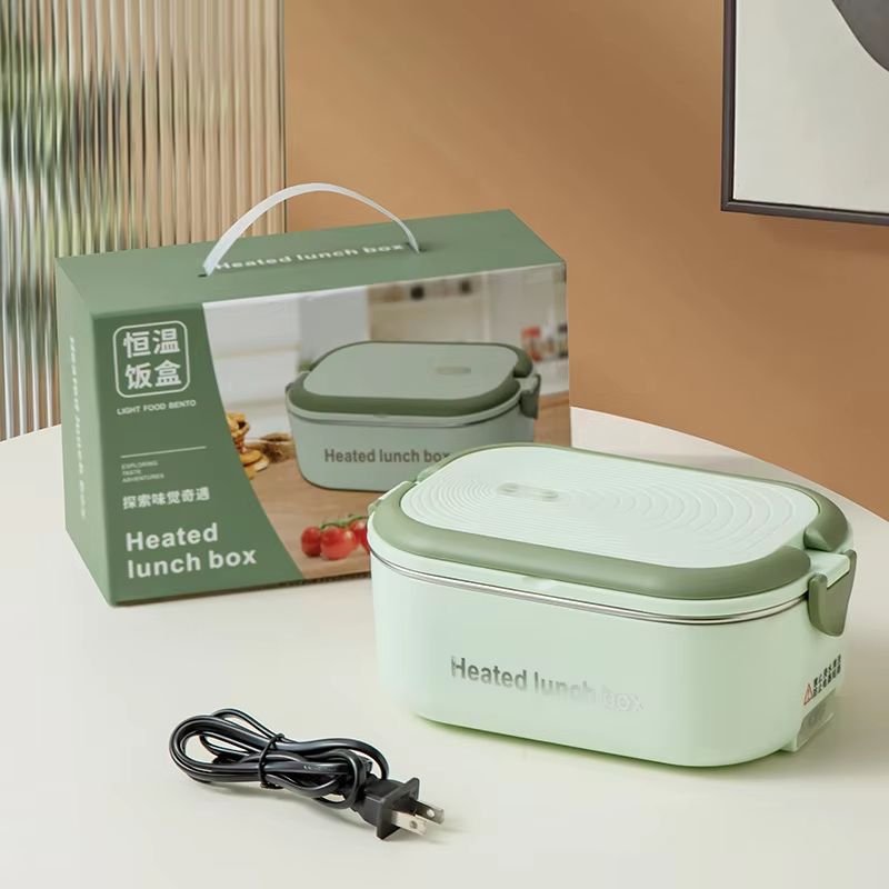 New 304 Stainless Steel Electric Lunch Box Portable Water-free Electric Lunch Box 220V Constant Temperature Heating Lunch Box