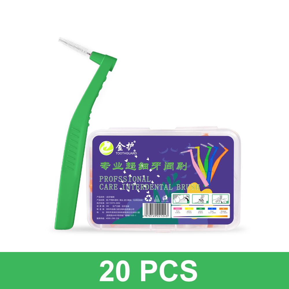 20pcs Angled Interdental Brush For Orthodontic Braces Micro Soft Brush For Dental Brackets Cleaning L Shaped Short Handle Brushes