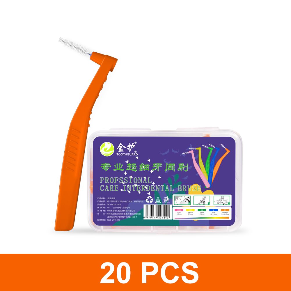 20pcs Angled Interdental Brush For Orthodontic Braces Micro Soft Brush For Dental Brackets Cleaning L Shaped Short Handle Brushes