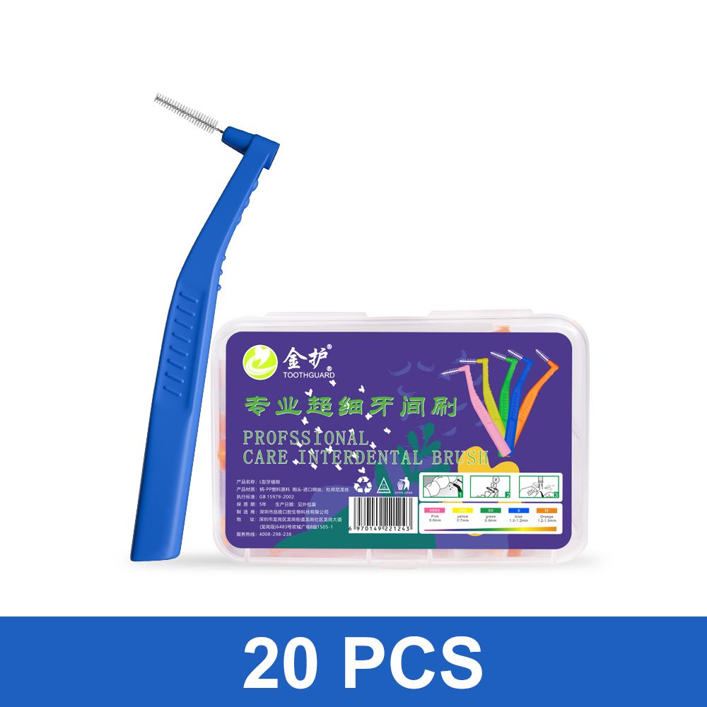 20pcs Angled Interdental Brush For Orthodontic Braces Micro Soft Brush For Dental Brackets Cleaning L Shaped Short Handle Brushes